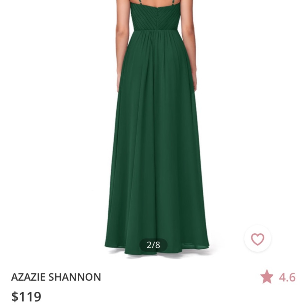 Azazie Shannon dress. Dark green. Size A8